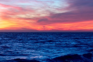 colorful sunset sky over the ocean