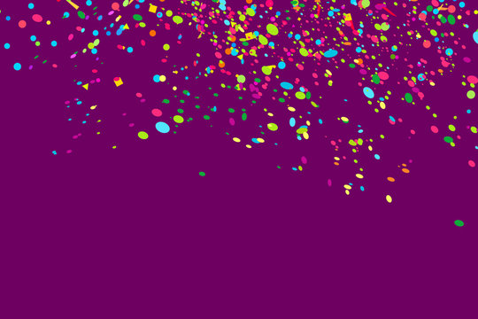 Confetti. Bright explosion. Colored firework. Texture with colorful glitters. Geometric background. Image for banners, posters and flyers. Greeting cards