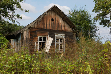 Old wooden house in Russian village