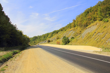 Summer landscape with road and sky