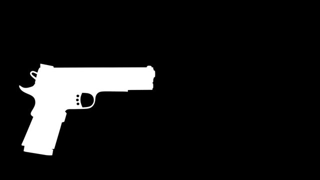 Isolated handgun shooting with black and white mask