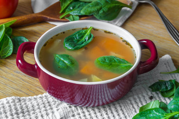 Homemade vegetable vegetarian soup