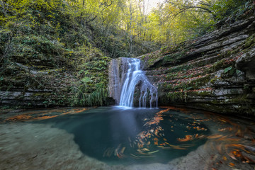 Erfelek waterfalls, Sinop, Turkey in autumn season