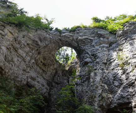 Rakov Skocjan ( Rakov Škocjan ) is a karst valley and the oldest landscape park in Slovenia. Small Natural Bridge ( Mali Naravni Most ) is most important geologic phenomena of the park. © Stepo