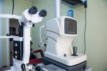 Modern medical equipment in the ophthalmology office
