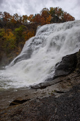 Ithaca Falls in the Finger Lakes region, Ithaca, New York. This is the last and largest of several waterfalls on Fall Creek.