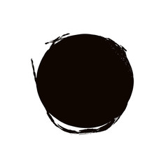 round button. Hand painted ink blob. Hand drawn grunge circle. Graphic design element for web, corporate identity, cards, prints etc. Vector illustration