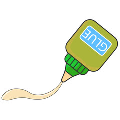 A jar with the inscription GLUE. Jar with squeezed out liquid. Vector illustration