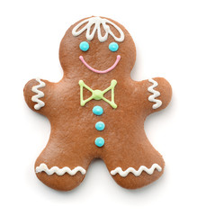 Top view of gingerbread man