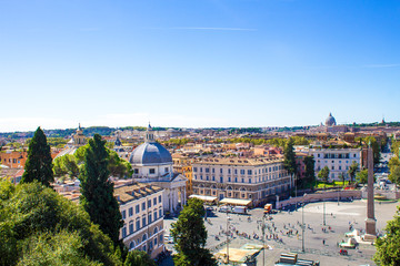 Naklejka premium Piazza del Popolo (widok ze wzgórza Pincho)