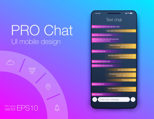 Vector phone chat interface. Sms messages. Stock vector