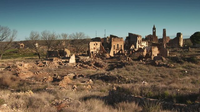 Stunning wide shot of Belchite in northern Spain