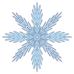 Snowflake Christmas illusration. New Year print design.