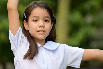 Young Minority Girl Stretching