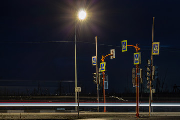 Crosswalk on a suburb road, Norilsk