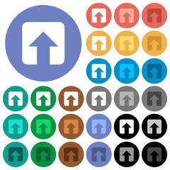 Upload round flat multi colored icons