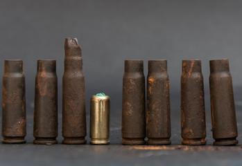Used rusty shot cartridges.