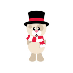 winter christmas dog with scarf in hat