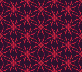 Vector seamless pattern with ornamental snowflakes. Elegant Christmas background. Art deco texture.