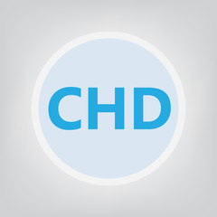 CHD (Congenital heart defect) acronym- vector illustration