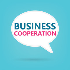 business cooperation on a speech bubble- vector illustration