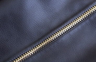 imitation leather with iron long zipper black color