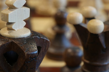 Hand made chess pieces macro Black King 1