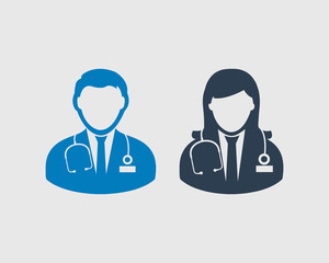 Male and Female Doctor Icon.