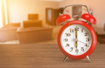 Retro alarm clock on   background