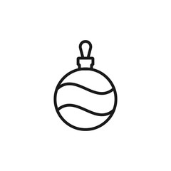 Christmas tree ball linear icon. Thin line illustration. Xmas tree bauble contour symbol. Vector isolated outline drawing