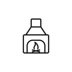 Fireplace icon. high quality line fireplace icon on white background. from furniture collection flat trendy vector fireplace symbol. use for web and mobile