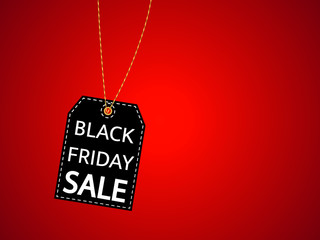 Black label with Black friday sale inscription. Vector illustration.