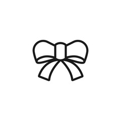 Bow Ribbon Minimalistic Flat Line Outline Stroke Icon Pictogram Symbol Set