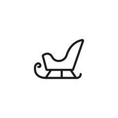 Sledge line icon. Tobogganing, winter fun, sled. Holiday concept. Vector illustration can be used for topics like winter, leisure, transportation