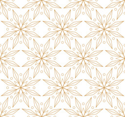 Vector seamless pattern with ornamental snowflakes. Elegant Christmas background. Art deco texture.