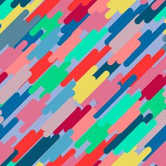 Seamless vector pattern of colored stripes arranged diagonally