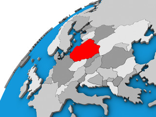Fototapeta premium Poland on 3D globe.