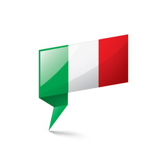 Italy flag, vector illustration on a white background.