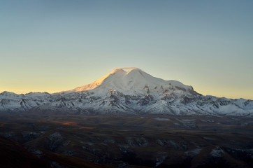 Fototapeta na wymiar Volcano / Mount Elbrus at Dawn