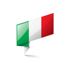 Italy flag, vector illustration on a white background.