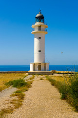 Fototapeta na wymiar Vertical view of Cap de Barbaria lighthouse