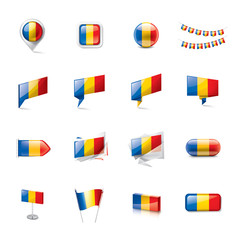 Chad flag, vector illustration on a white background.