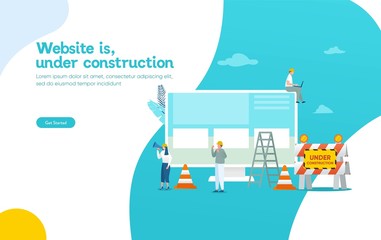 Website is under construction vector illustration concept, developer fixing website can use for, landing page, template, ui, web, mobile app, poster, banner, flyer
