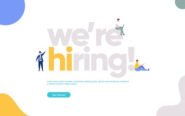 We are hiring illustration concept , Job Recruitment character, can use for, landing page, template, ui, web, mobile app, poster, banner, flyer