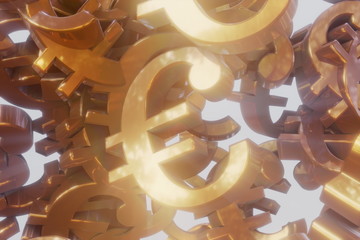 European Union currency symbol € EUR 3D rendering illustration