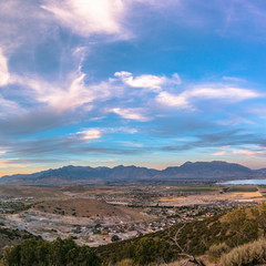 Utah Valley in Eagle Mountain under a cloudy sky