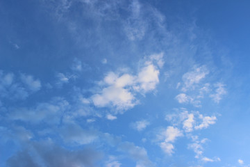 Fototapeta premium White thin clouds on deep blue sky