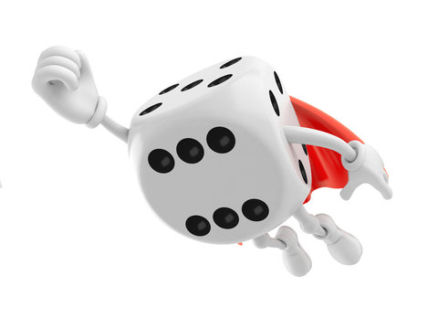Fototapeta Dice character with hero cape