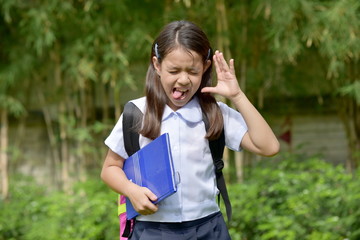 Obraz premium Insane School Girl Wearing School Uniform