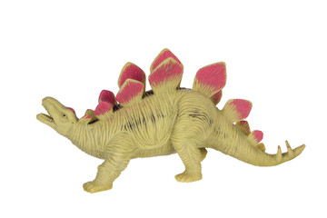 Stegosaurus green red toy close up  